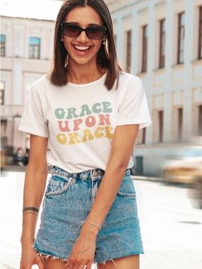 Grace Upon Grace White Graphic Tee
